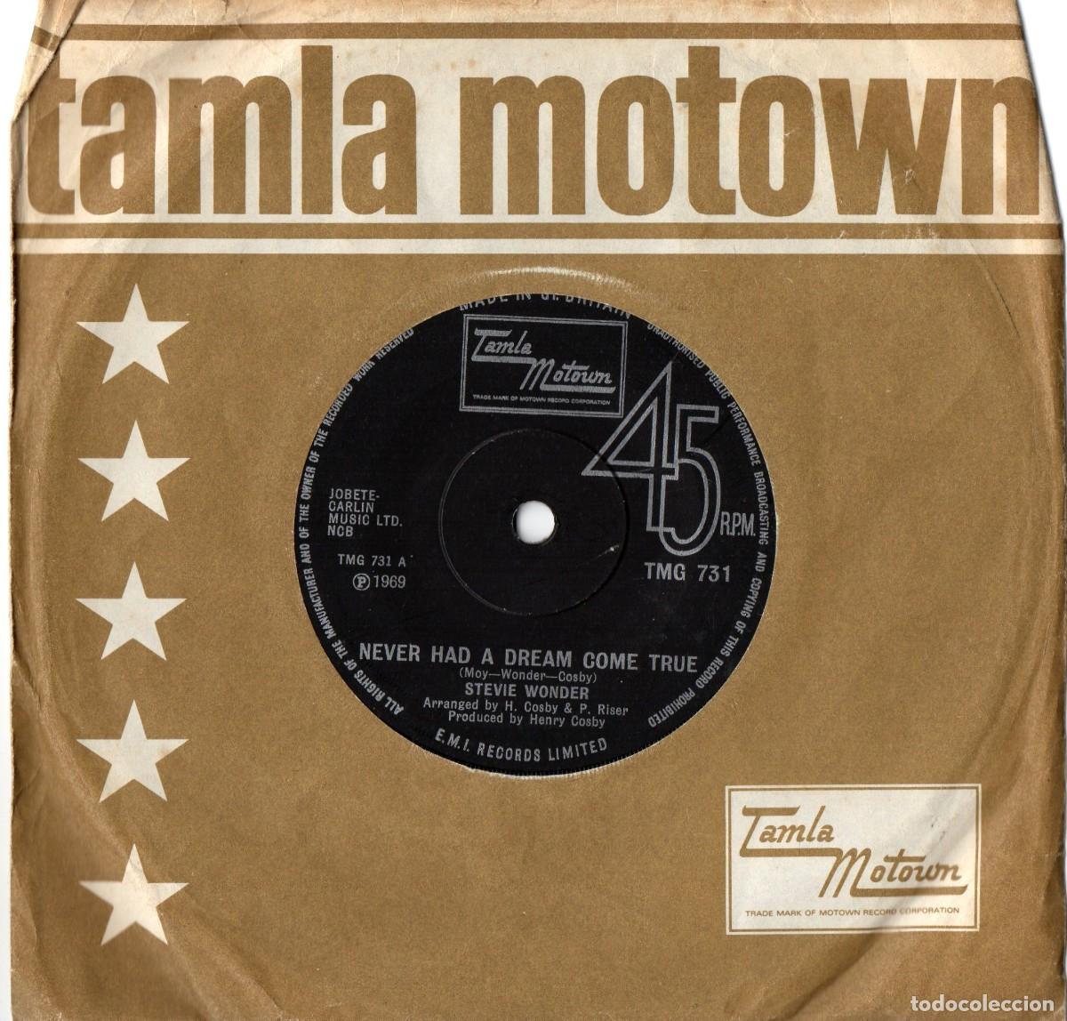 Disques de vinyle: STEVIE WONDER Never Had A Dream Come True 1970 UK Single 45 Tamla Motown