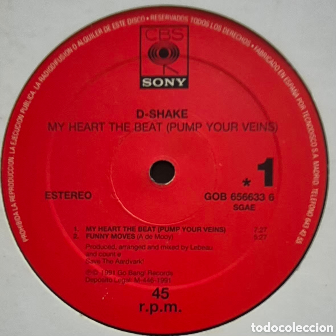Discos de vinilo: MAXI - D-SHAKE - MY HEART THE BEAT - 1991 ESPA&Ntilde;A (TECHNO) - Foto 3