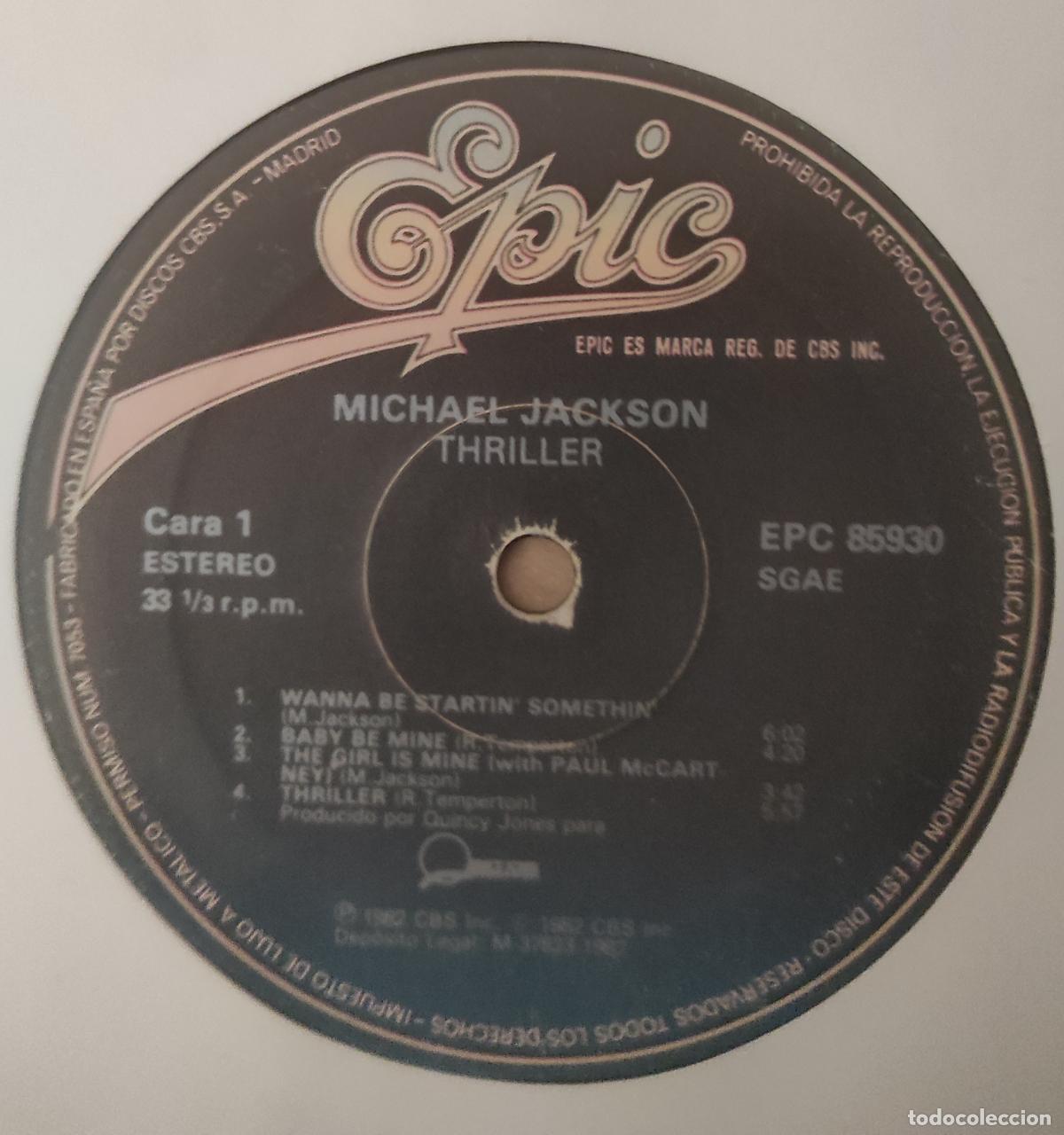 Discos de vinilo: MICHAEL JACKSON, THRILLER. LP ESPA&Ntilde;A ORIGINAL A&Ntilde;O 1982 -GENERIC COVER-