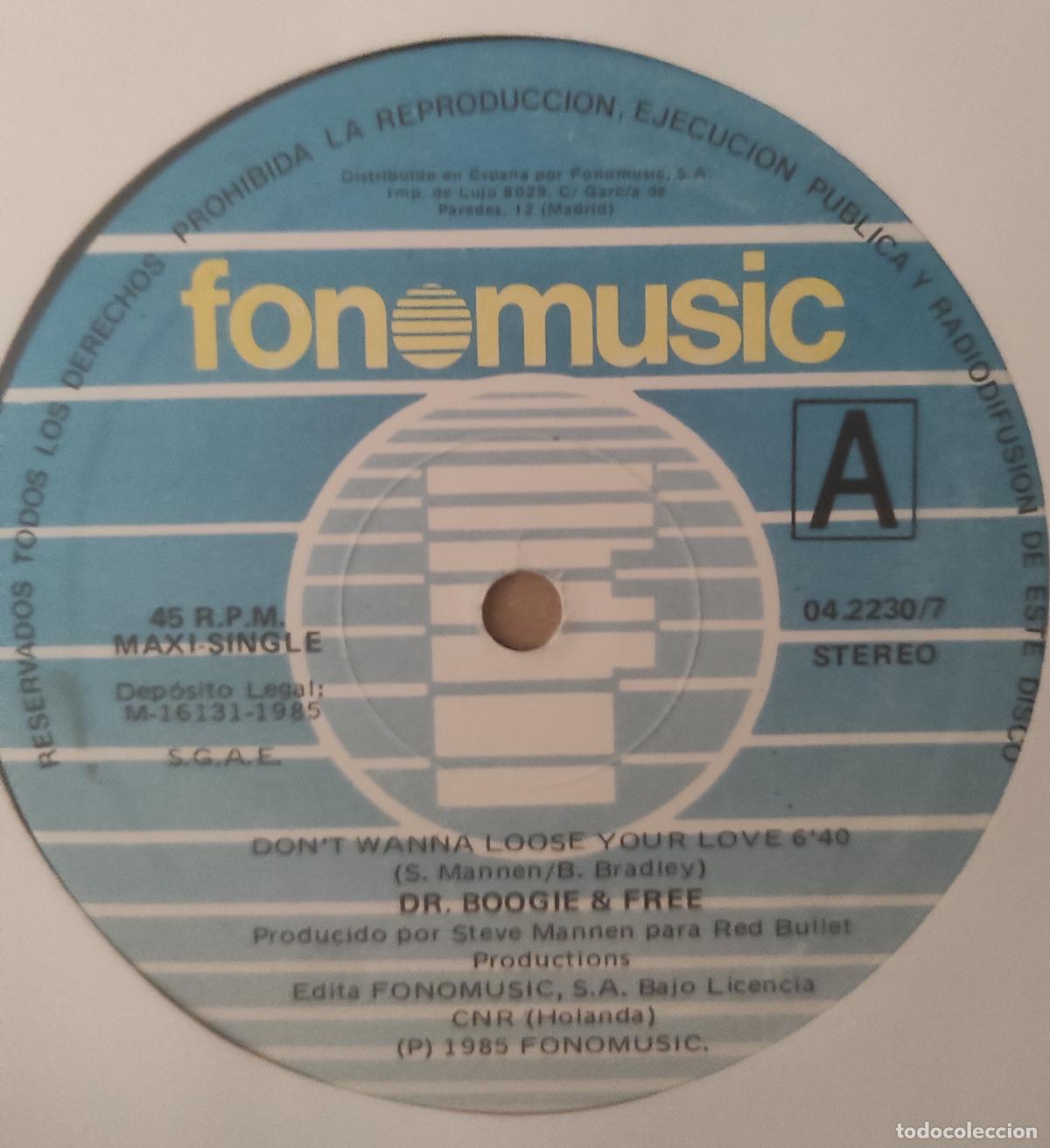 Discos de vinilo: Dr. Boogie & Free &lrm;&ndash; Don't Wanna Loose Your Love-MAXI-ESPA&Ntilde;A-FONOMUSIC-1985-GENERIC COVER