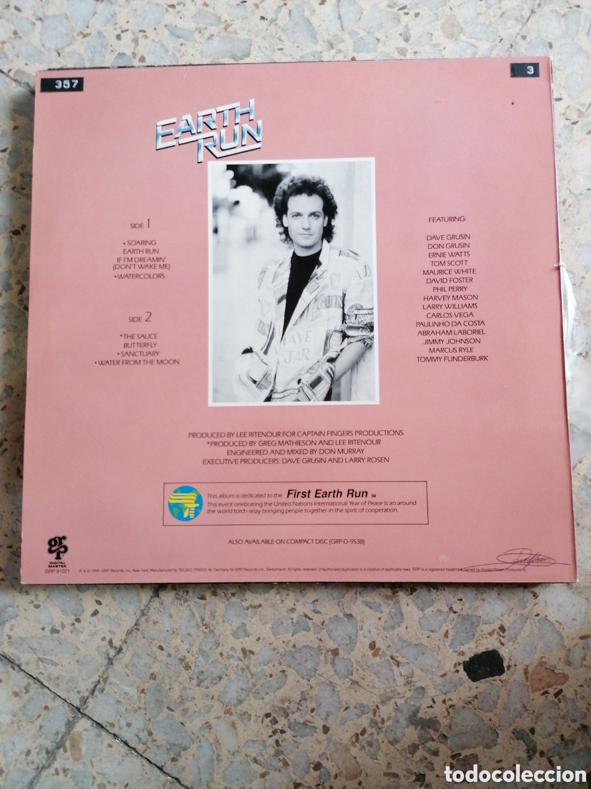 Discos de vinilo: LP LEE RITENOUR EARTH RUN 1986 GERMANY INSERT - Foto 2
