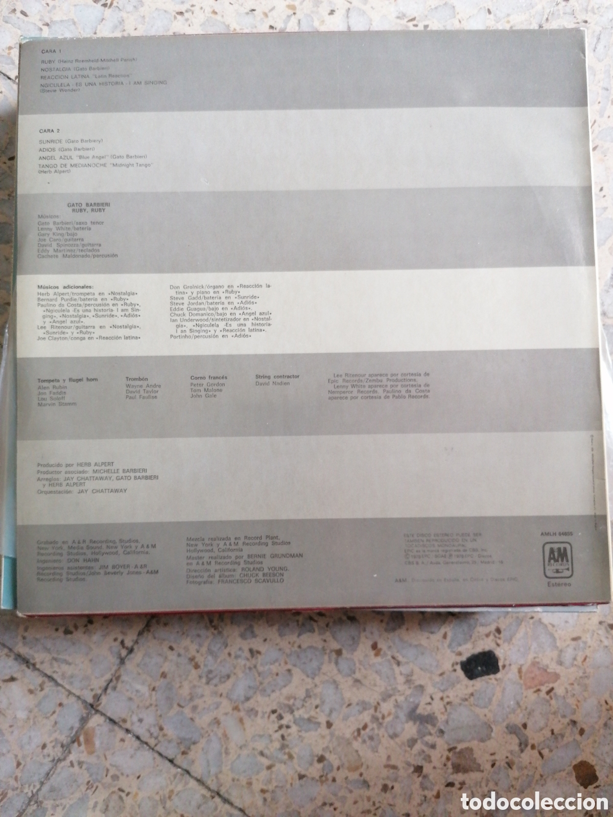 Discos de vinilo: LP GATO BARBIERI RUBY RUBY 1978 ESPA&Ntilde;A EX - Foto 2