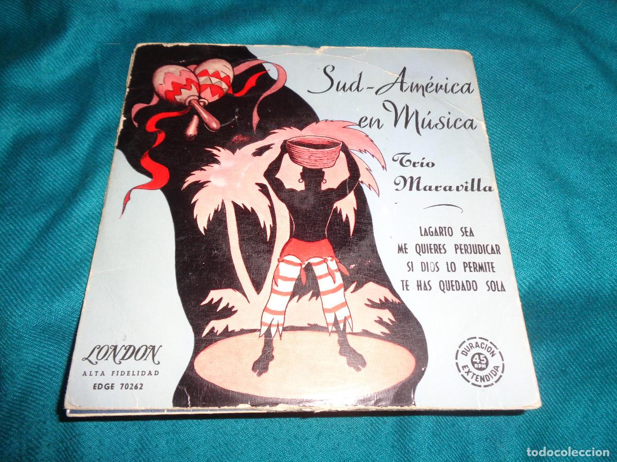 Discos de vinilo: TRIO MARAVILLA. SUD-AMERICA EN MUSICA. LAGARTO SEA + 3. EP. LONDON, 1958