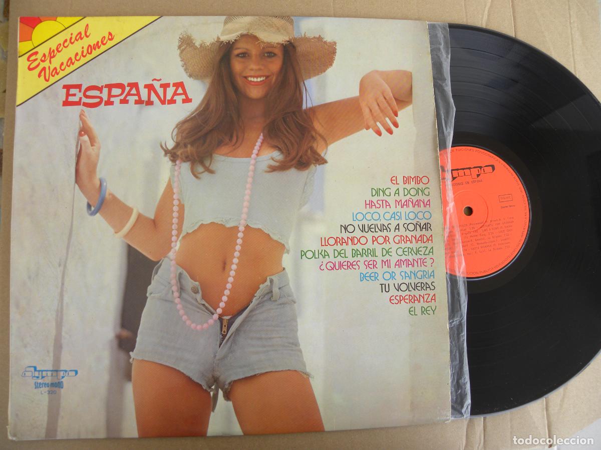 Discos de vinilo: VACACIONES EN ESPA&Ntilde;A (SEXY COVER) -LP 1975 -BUEN ESTADO