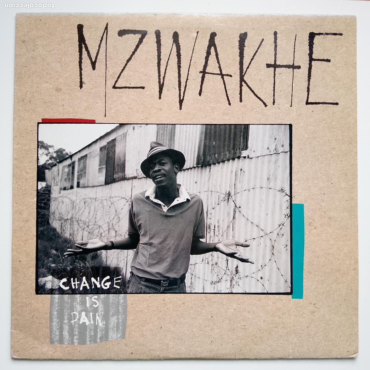 Discos de vinilo: Mzwakhe-Change Is Pain (LP Rounder) reed. 1986. reggae, poesia dub. Linton Kwesi Johnson, apartheid