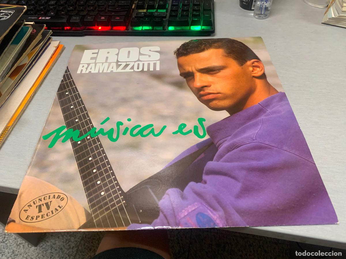 Discos de vinilo: EROS RAMAZZOTTI: M&Uacute;SICA ES / VINILO LP - HISPAVOX 1988