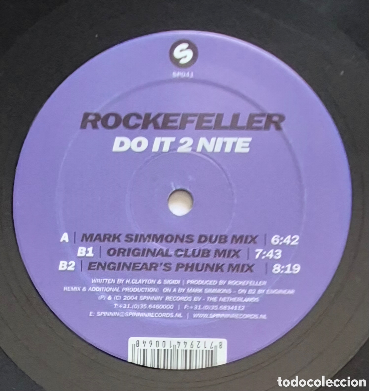 Discos de vinilo: MAXI - ROCKEFELLER - DO IT 2 NITE - 2004 HOLANDA (HOUSE) - Foto 3