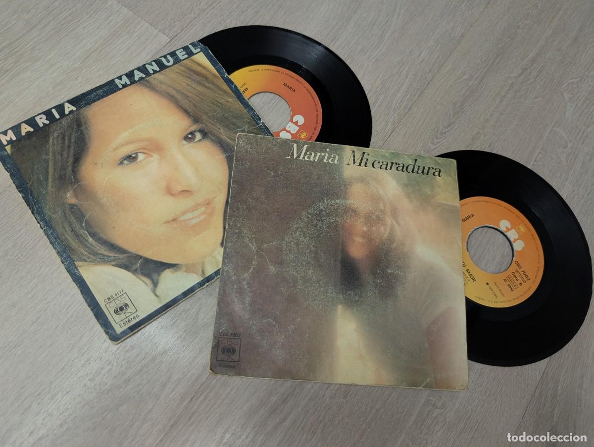 Discos de vinilo: MARIA VERANES - LOTE DE 2 SINGLES - MANUEL Y MI CARADURA DE 1976 Y 1978 - CBS .