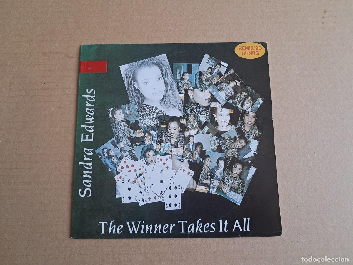 Discos de vinilo: SANDRA EDWARDS - THE WINNER TAKES IT ALL SINGLE 1989 EDICION ESPA&Ntilde;OLA