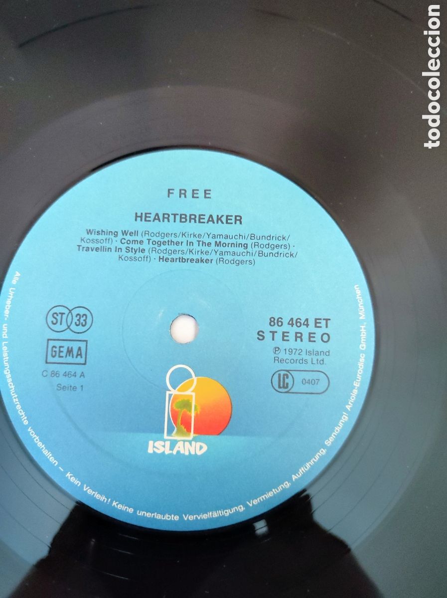 Discos de vinilo: FREE - HEARTBREAKER (1978) - Foto 5