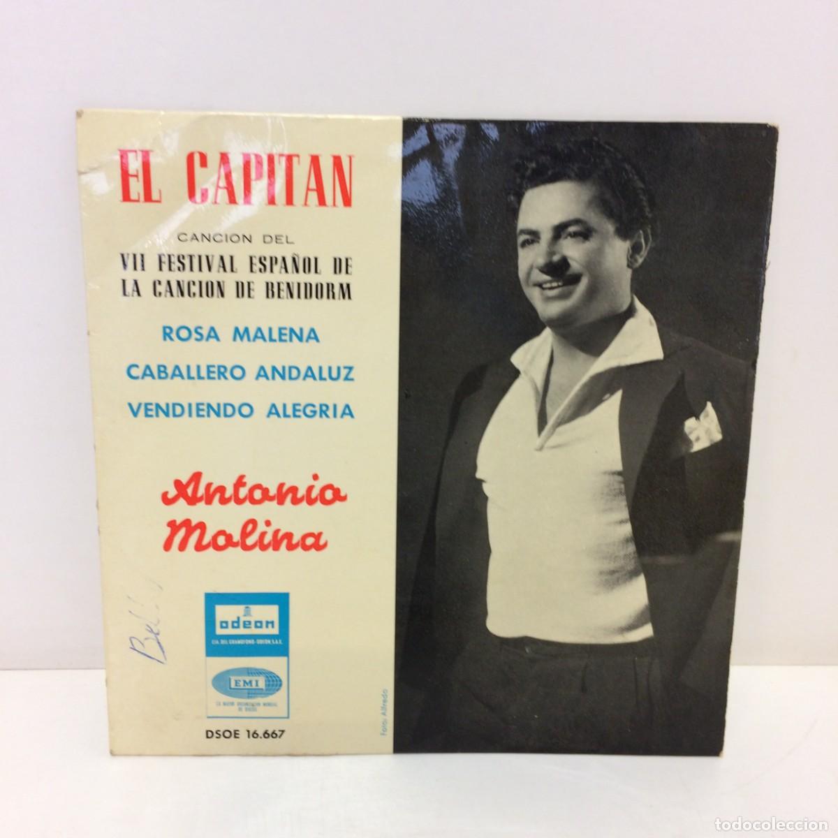 Discos de vinilo: Disco Vinilo : Antonio Molina - El Capitan VII Festival Espa&ntilde;ol de la Canci&oacute;n Benidorm - DSOE 16.667