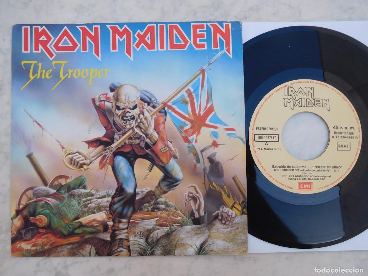 Discos de vinilo: Iron Maiden. 7 Single. The trooper 1983. Edici&oacute;n espa&ntilde;ola. EMI 006-1077647 (3)