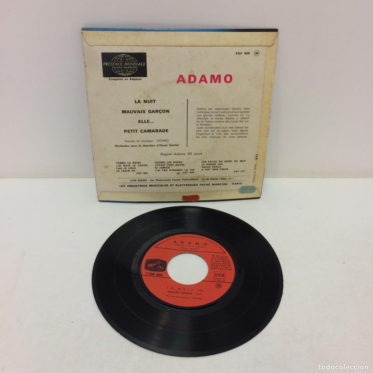 Discos de vinilo: Disco Vinilo: Adamo - La Nuit - EGF 800 - Foto 3