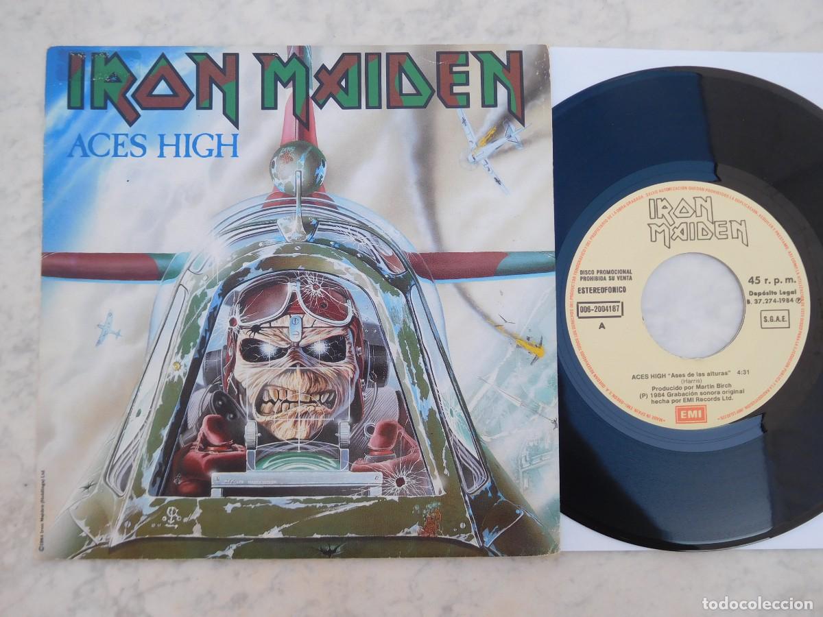 Discos de vinilo: Iron Maiden. 7 Single. Aces high. Edici&oacute;n espa&ntilde;ola promo. EMI 006-2004187