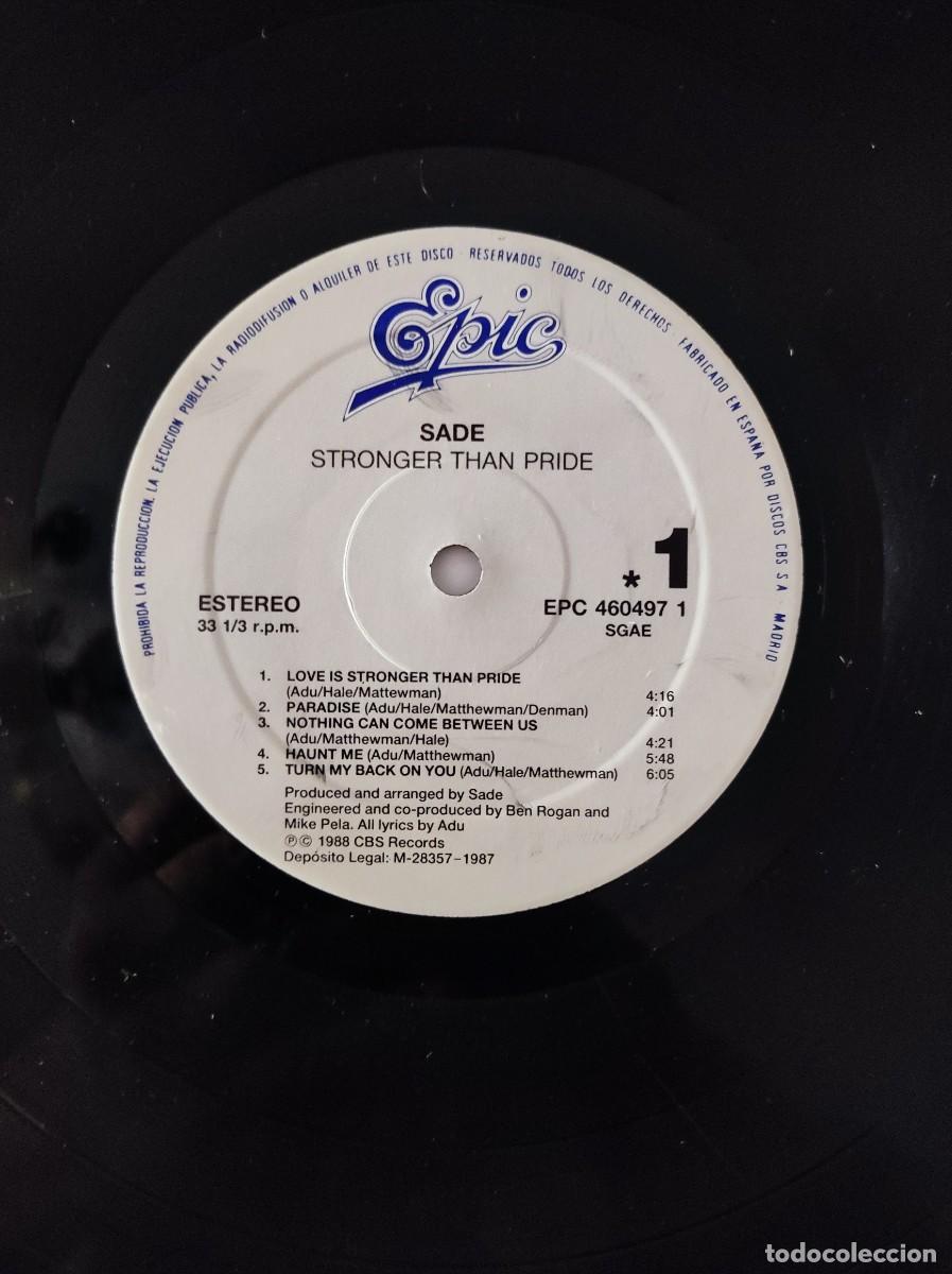 Discos de vinilo: Vinilo Pop/Soul - Sade - Stronger Than Pride - Ed. Espa&ntilde;a 1988 - SOLO EL VINILO