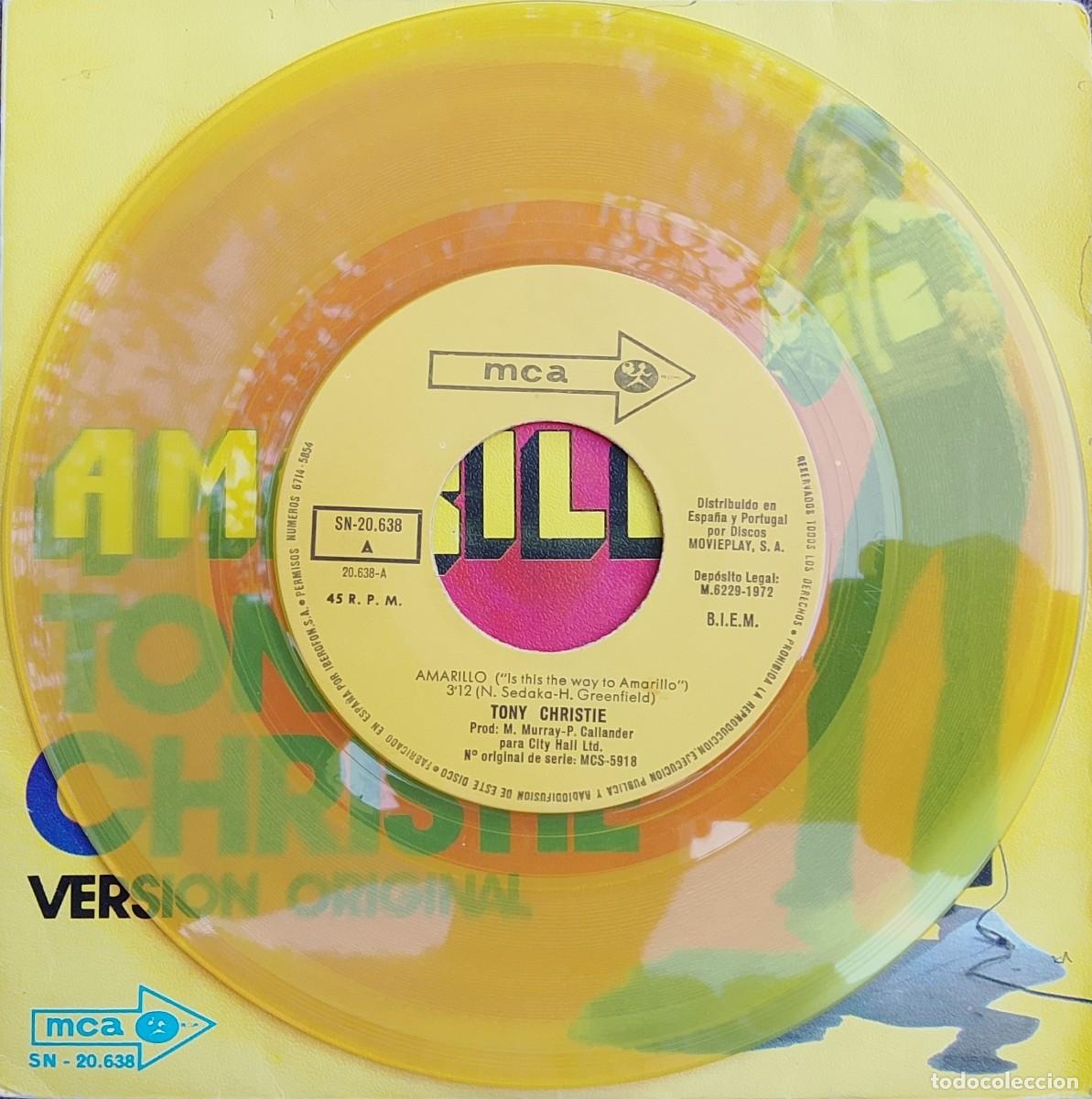 Discos de vinilo: Tony Christie. Amarillo. Vinilo single. - Foto 3