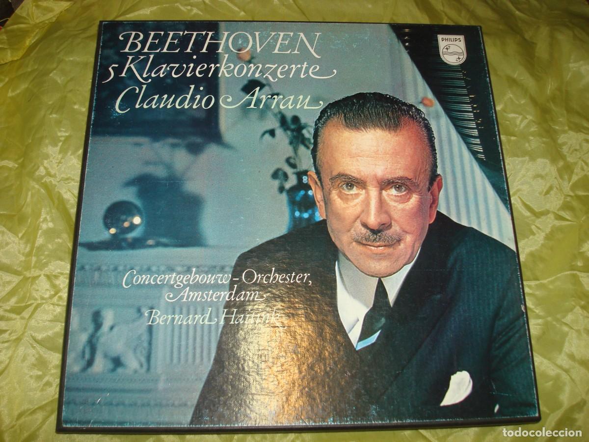 Discos de vinilo: BEETHOVEN. 5 KLAVIERKONZERTE. CLAUDIO ARRAU. CAJA CON 5 LP&acute;S + LIBRETO. HOLLAND. IMPECABLE (#)