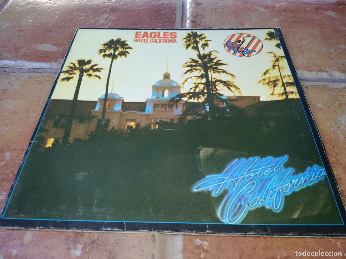 Discos de vinil: EAGLES-HOTEL CALIFORNIA-GATEFOLD-CONTIENE ENCARTE-EDICI&Oacute;N ESPA&Ntilde;OLA