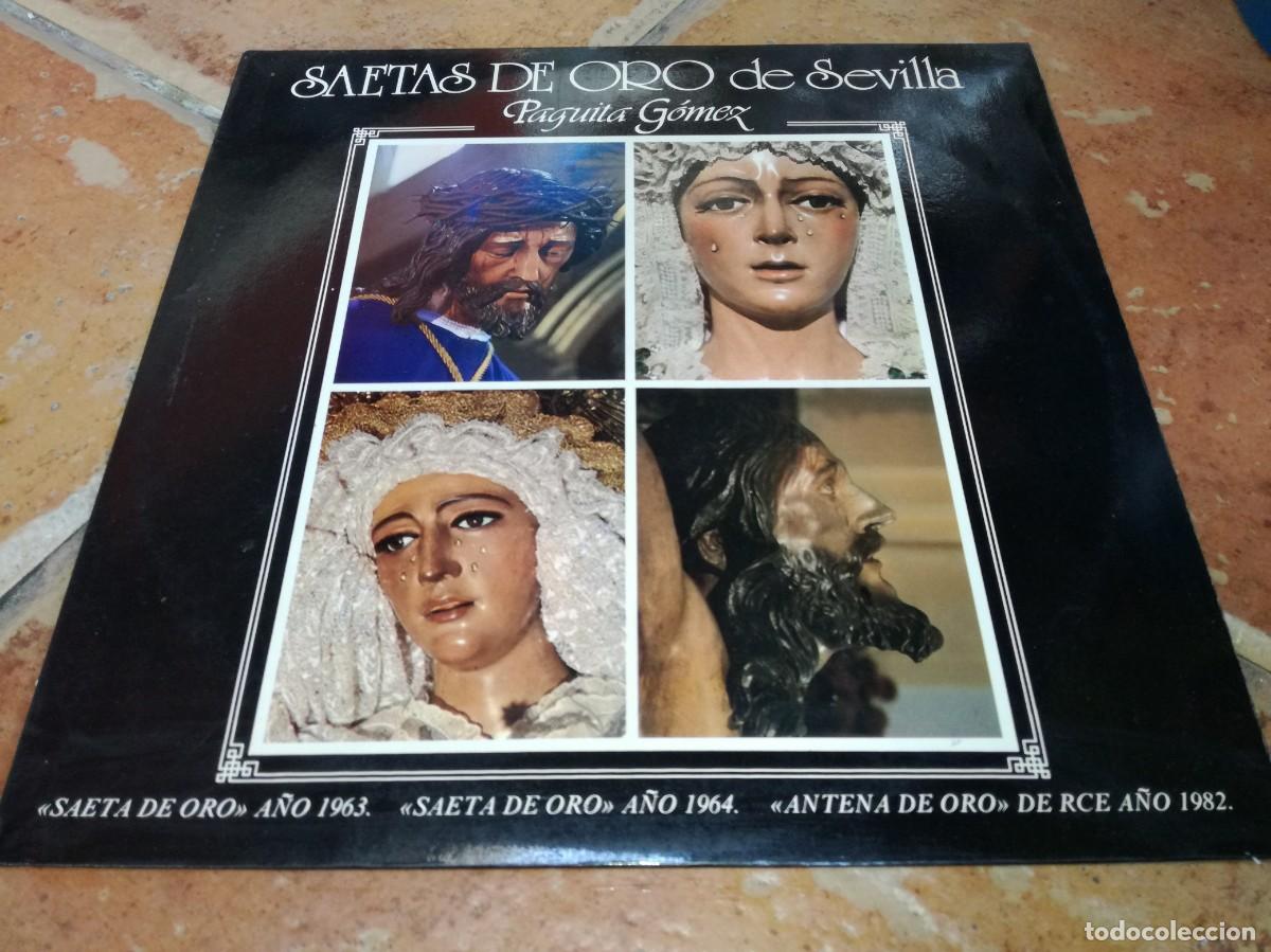Discos de vinilo: PAQUITA GOMEZ-SAETAS DE ORO DE SEVILLA-ORIGINAL 1983-EN MUY BUEN ESTADO