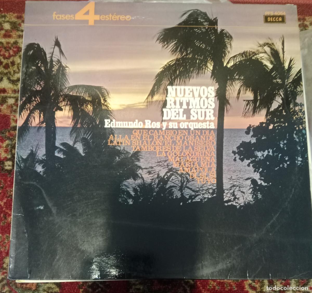 Discos de vinilo: Edmundo Ros Y Su Orquesta &ndash; Nuevos Ritmos Del Sur Lp Espa&ntilde;a 1978