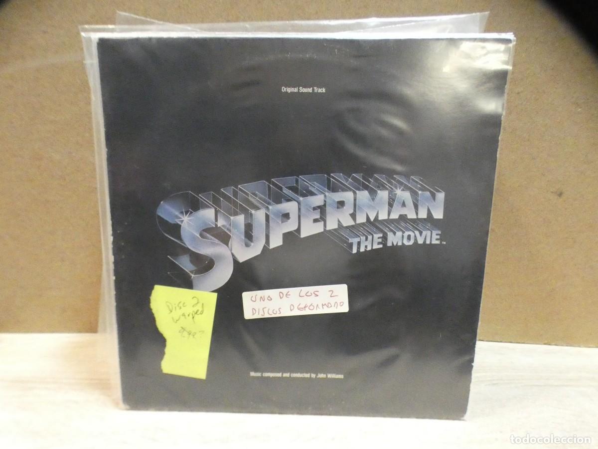 Discos de vinilo: ARKANSAS1980 BOXX728 VINILO DESTROZADO A TU RIESGO - SUPERMAN BSO UNO DE LOS 2 DISCOS DEFORMADO
