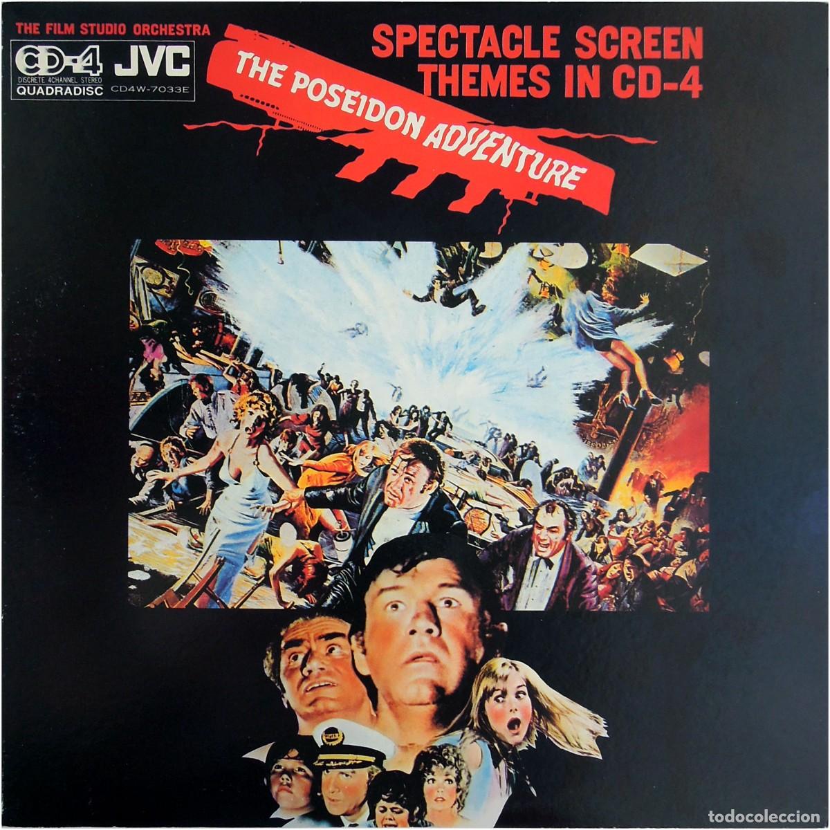 Discos de vinilo: The Film Studio Orchestra - The Poseidon Adventure - LP Japan 1973 - JVC CD4W-7033E - EX/VG+