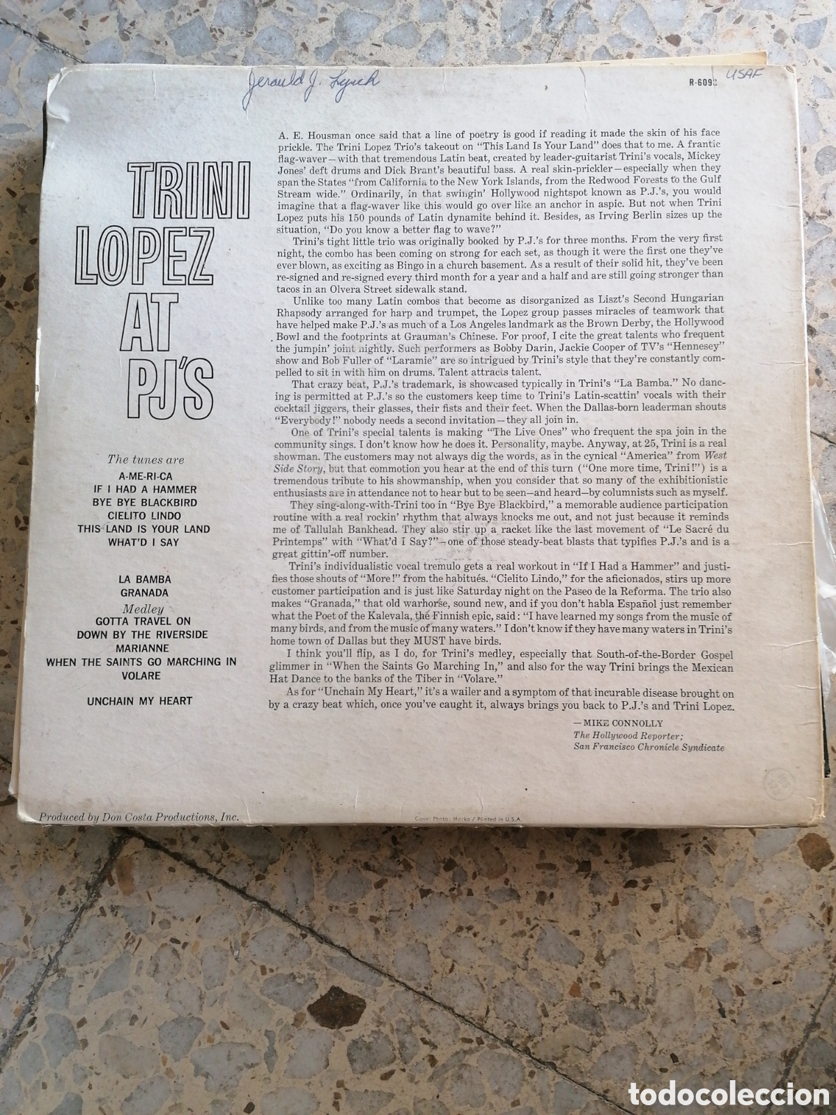 Discos de vinilo: LP TRINI LOPEZ AT PJ&acute;S 1963 USA - Foto 2
