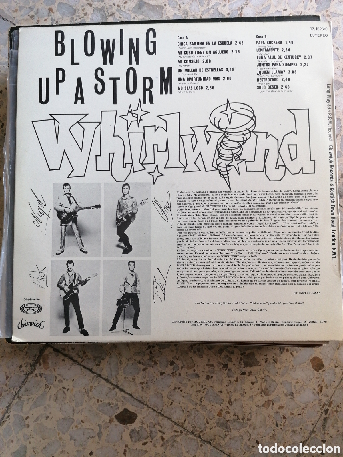 Discos de vinilo: LP WHIRLWIND ESTALLO LA TORMENTA 1979 ESPA&Ntilde;A - Foto 2