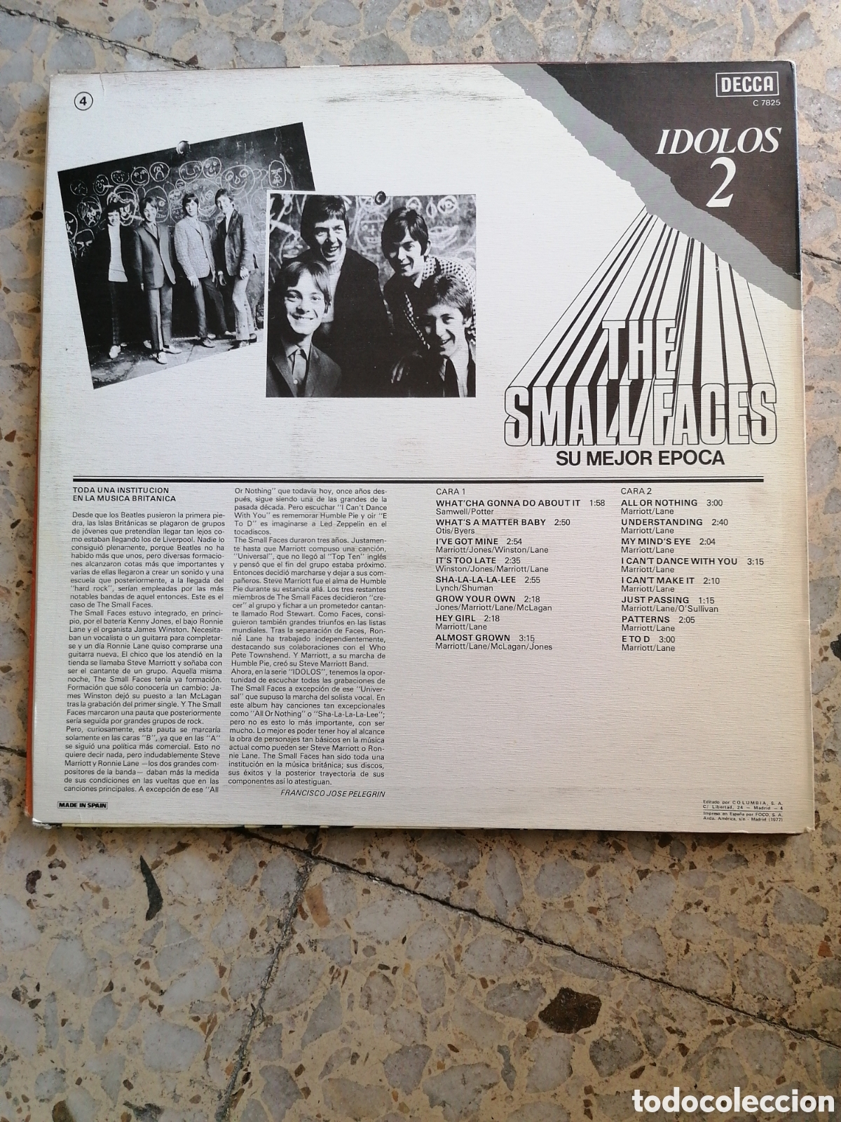 Discos de vinilo: LP THE SMALL FACES IDOLOS 2 1977 ESPA&Ntilde;A EX - Foto 2