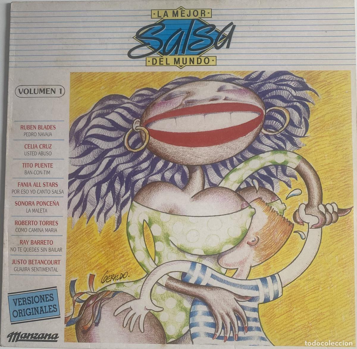 Discos de vinilo: LA MEJOR SALSA DEL MUNDO 1 - RUBEN BLADES-CELIA CRUZ-TITO PUENTE-SANIA ALL STARS - ETC. - MANZANA