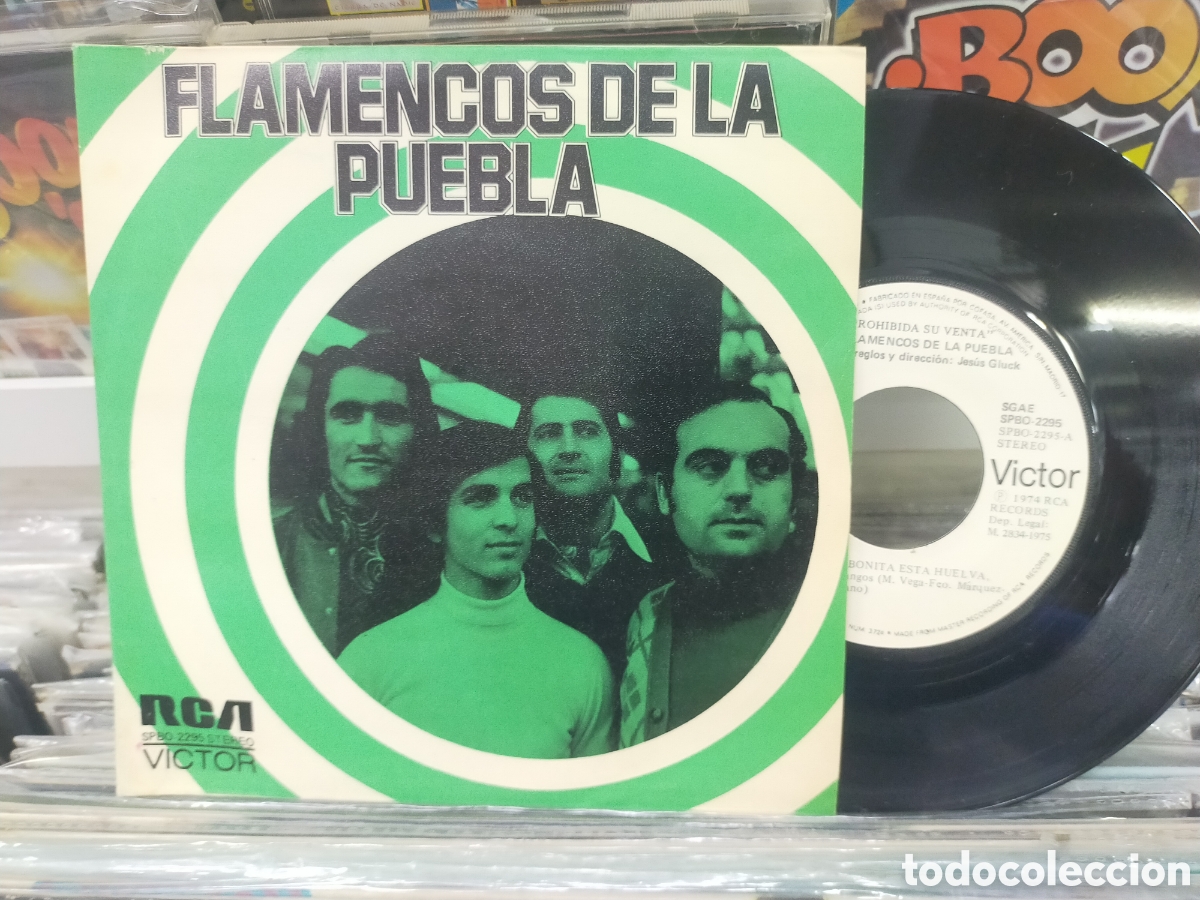 Discos de vinilo: Flamencos de la puebla single promocional que bonita est&aacute; Huelva 1975