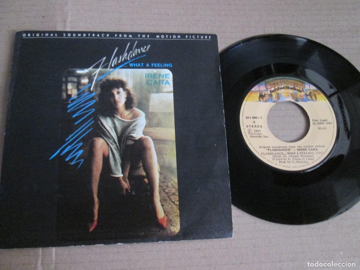 Discos de vinilo: IRENE CARA - Flashdance.. What a Feeling. Single, ed espa&ntilde;ola 7&rdquo; 1983. Magn&iacute;fico estado VG+/NM