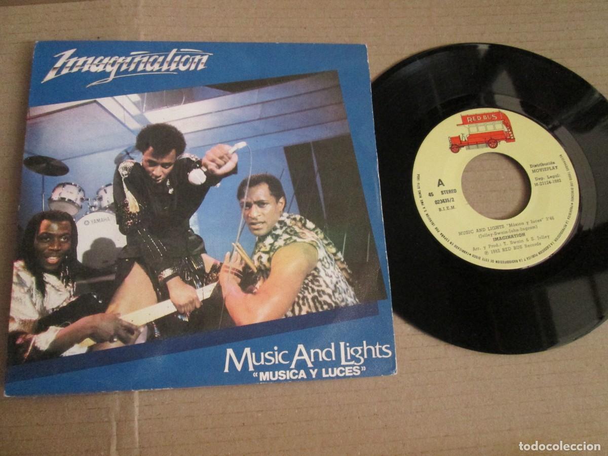 Discos de vinilo: IMAGINATION - Music and Lights. Single, ed espa&ntilde;ola 7&rdquo; 1982. Magn&iacute;fico estado (VG+/NM)