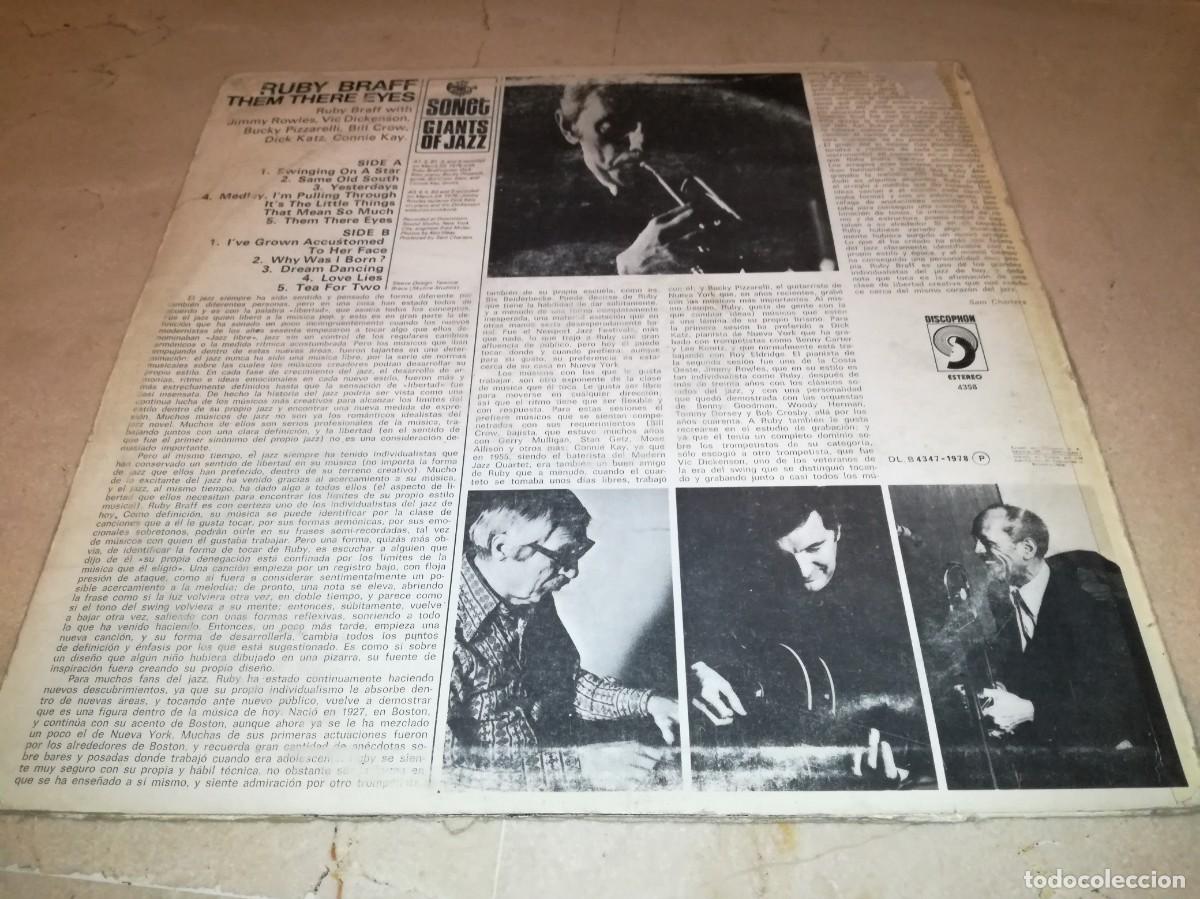 Discos de vinilo: RUBY BRAFF-THEM THERE EYES-ORIGINAL 1978 - Foto 2