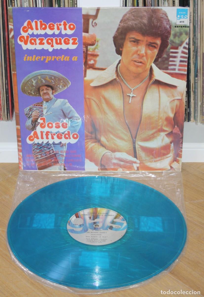 Discos de vinilo: ALBERTO VAZQUEZ Interpreta a JOSE ALFREDO JIMENEZ 1979 COLOMBIA LP BLUE VINYL RARO Mexico Ranchera