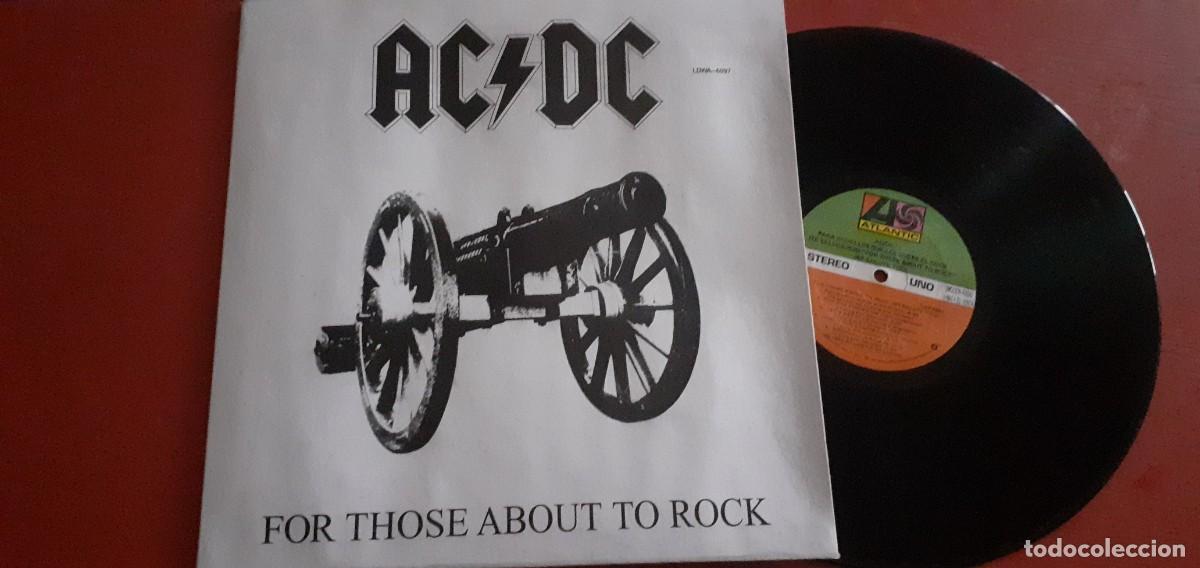 Discos de vinilo: AC / DC-For Those About To Rock-LP Mexico Ultrarare White Cover-Atlantic 1981-Promo