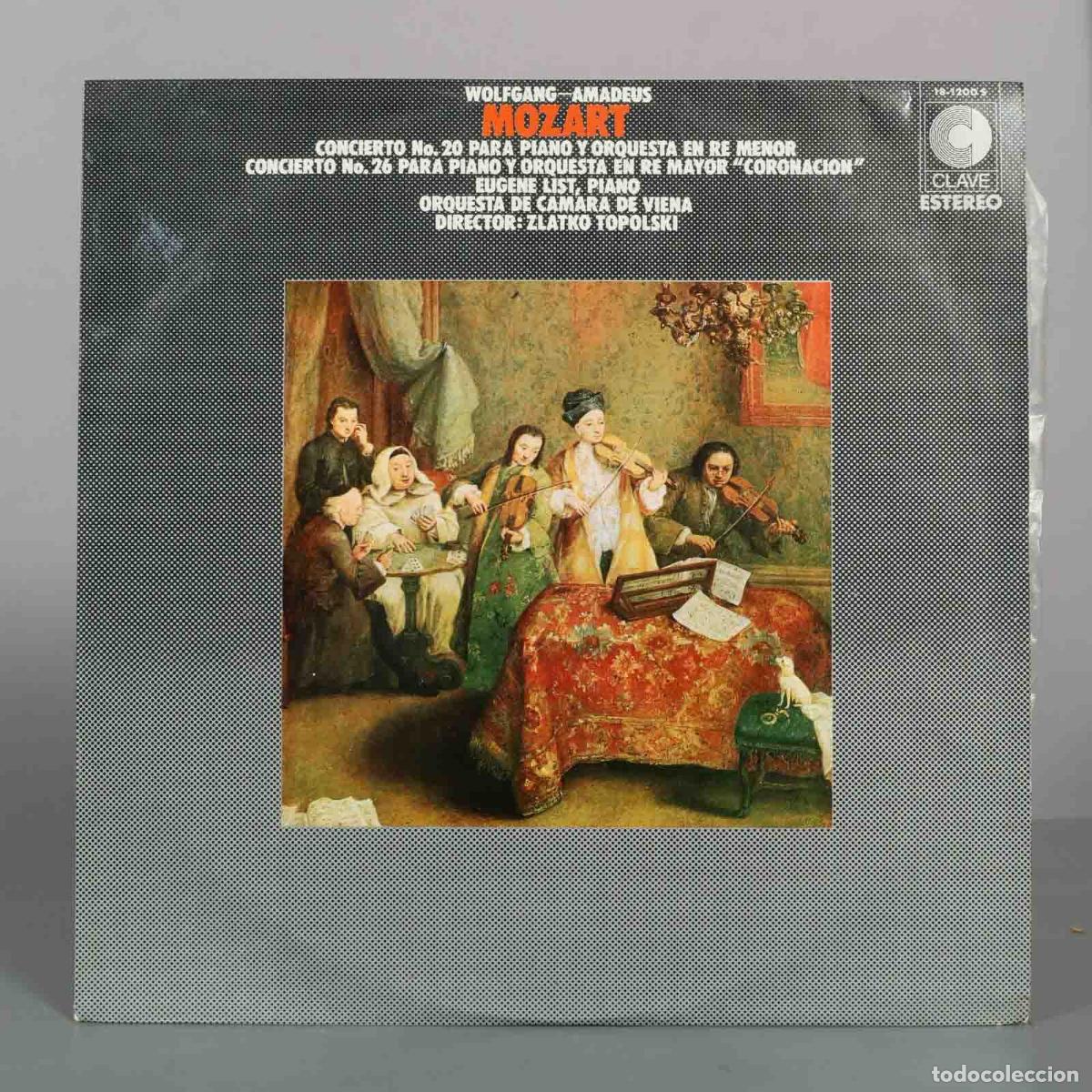 Discos de vinilo: LP. Mozart Concierto No. 20 y No. 26 - Eugene List, Orquesta de C&aacute;mara de Viena, Zlatko Topolski