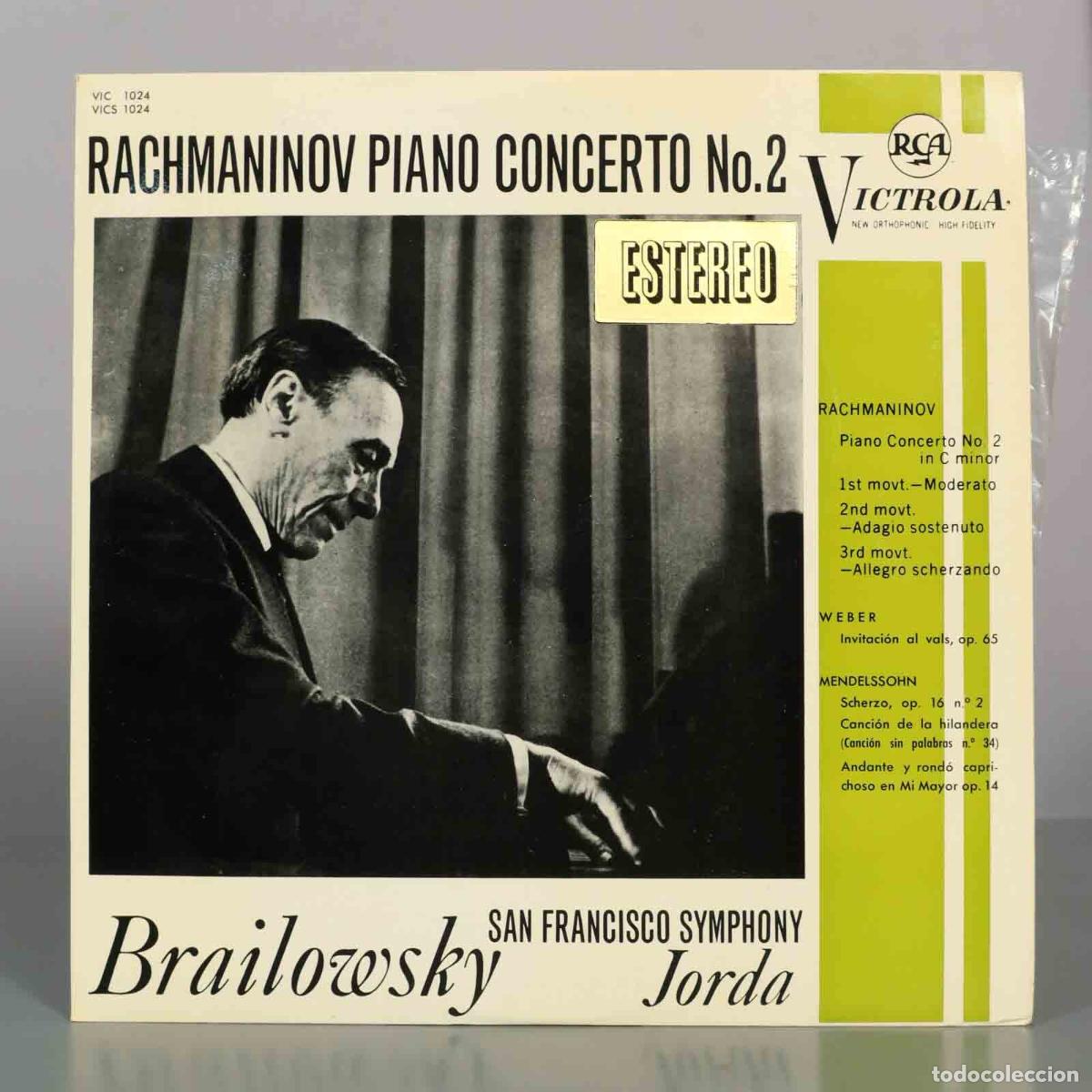 Discos de vinilo: LP. Rachmaninov - Piano Concerto No. 2 - Alexander Brailowsky, Enrique Jord&aacute;, San Francisco Symphon