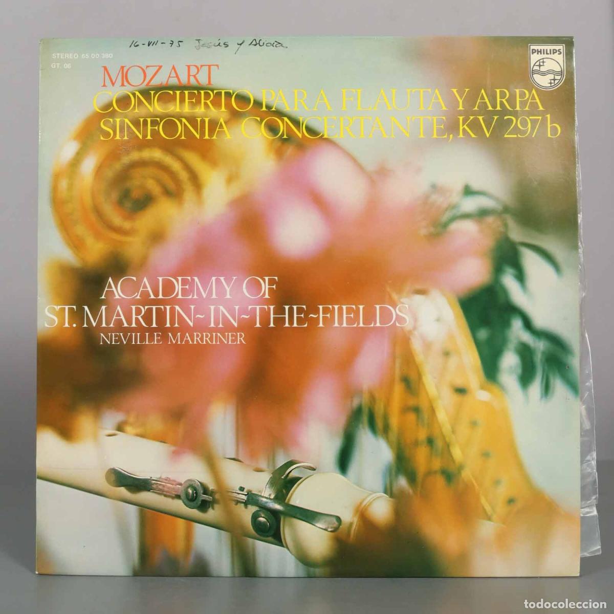 Discos de vinilo: LP. Mozart: Concerto For Flute and Harp, Sinfonia Concertante, K.297b - Sir Neville Marriner, The A