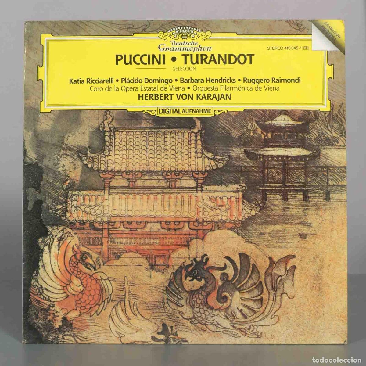 Discos de vinilo: LP. Puccini: Turandot - Herbert von Karajan, Katia Ricciarelli, Pl&aacute;cido Domingo, Barbara Hendricks,