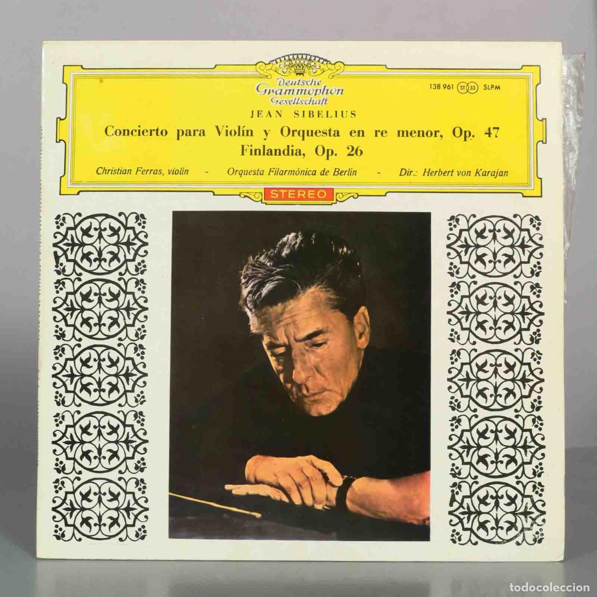 Discos de vinilo: LP. Concierto para Viol&iacute;n y Orquesta en re menor, Op. 47 / Finlandia, Op. 26 - Jean Sibelius, Chris