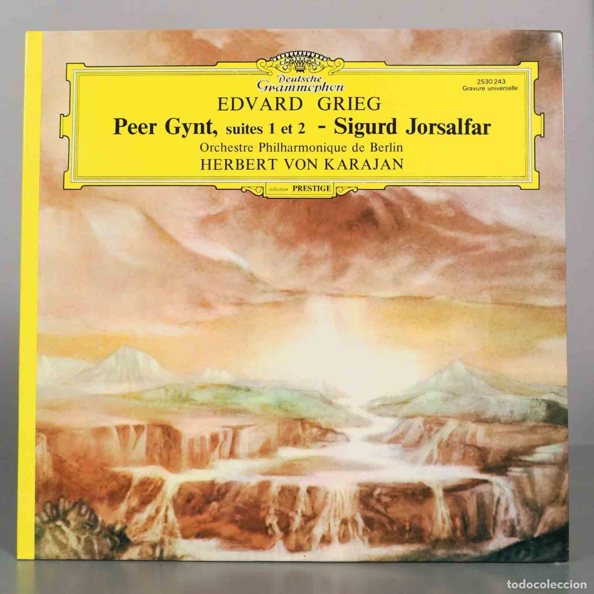Discos de vinilo: LP. Edvard Grieg - Berliner Philharmoniker, Herbert von Karajan - Peer Gynt-Suiten 1 and 2, Sigurd J