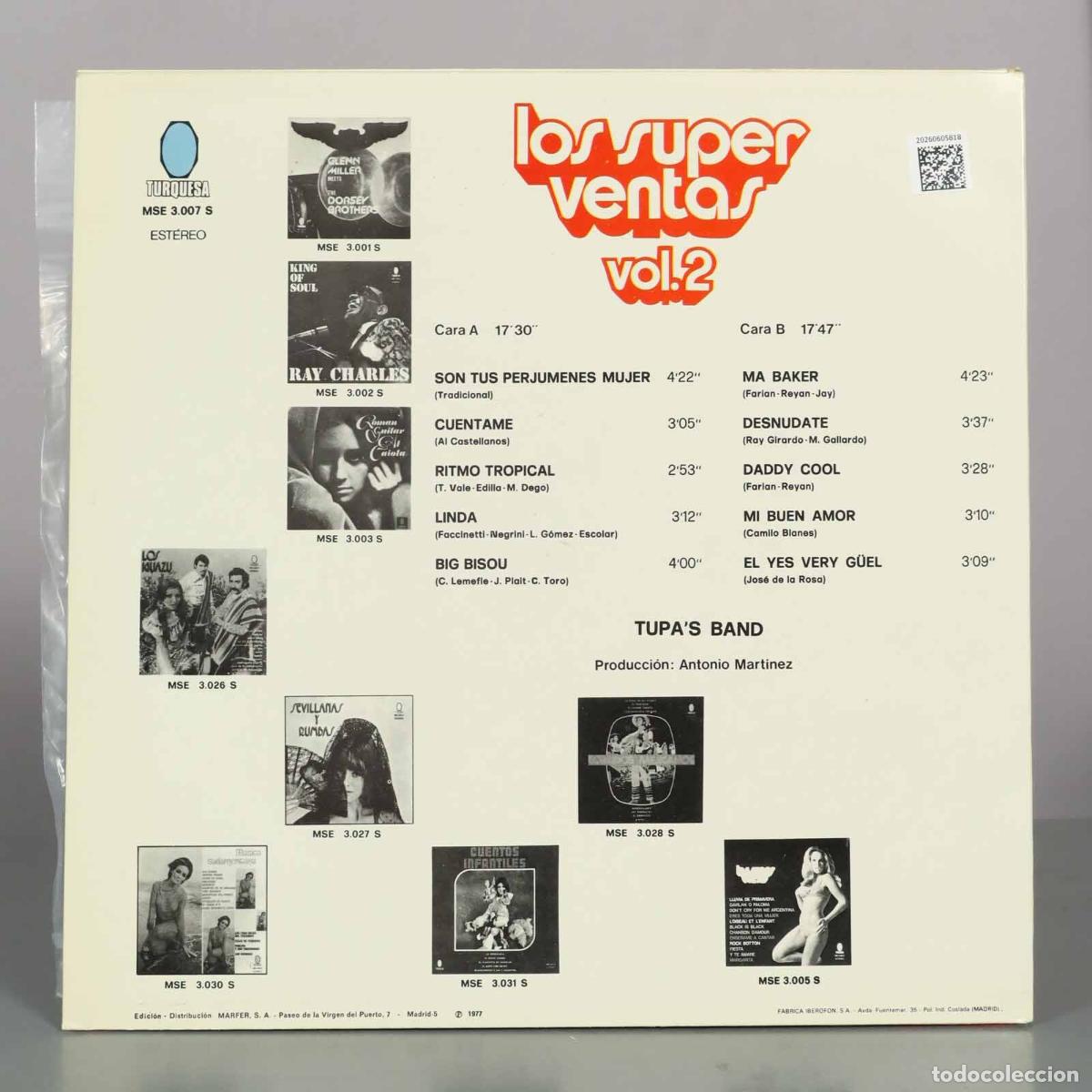 Discos de vinilo: LP. Los Super Ventas Vol. 2 - Tupa&acute;s Band - Foto 2