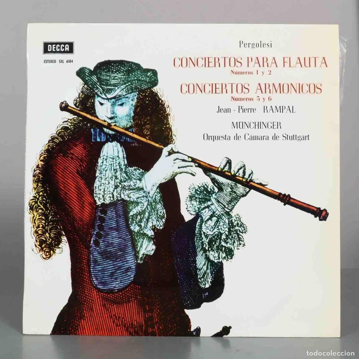 Discos de vinilo: LP. Pergolesi: Conciertos para Flauta / Conciertos Arm&oacute;nicos - Jean-Pierre Rampal, Karl M&uuml;nchinger,