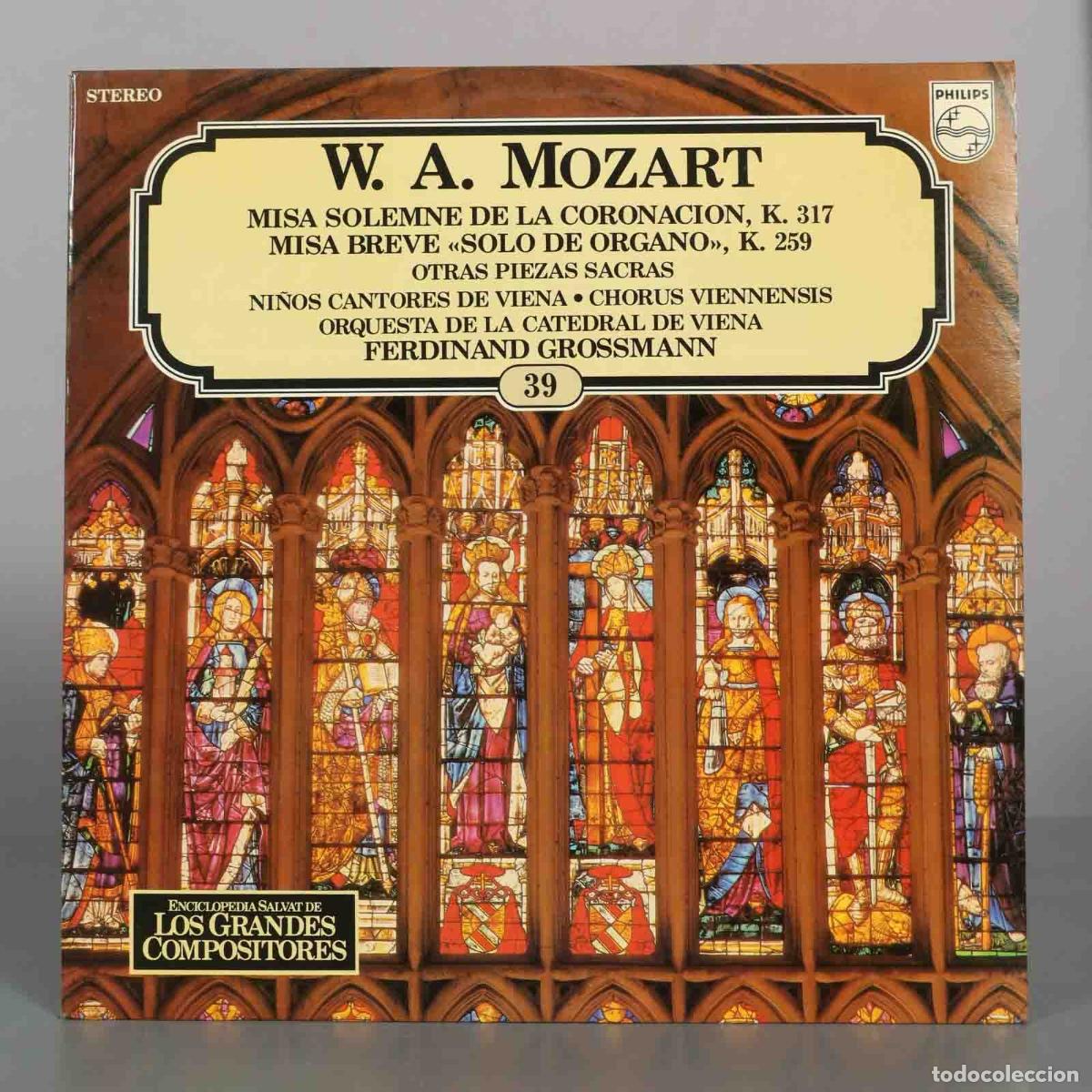 Discos de vinilo: LP. W. A. Mozart - Misa Solemne de la Coronaci&oacute;n, Misa Breve Solo de Organo - Ni&ntilde;os Cantores de Vie