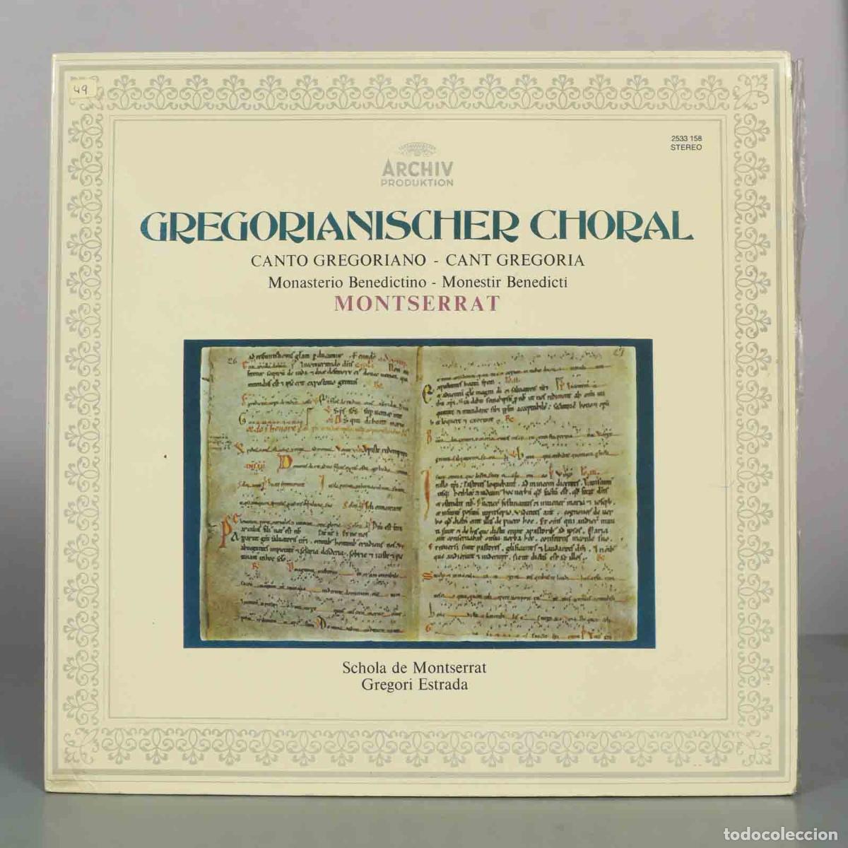 Discos de vinilo: LP. Gregorianischer Choral - Monasterio Benedictino Montserrat - Schola de Montserrat, Gregori Estr