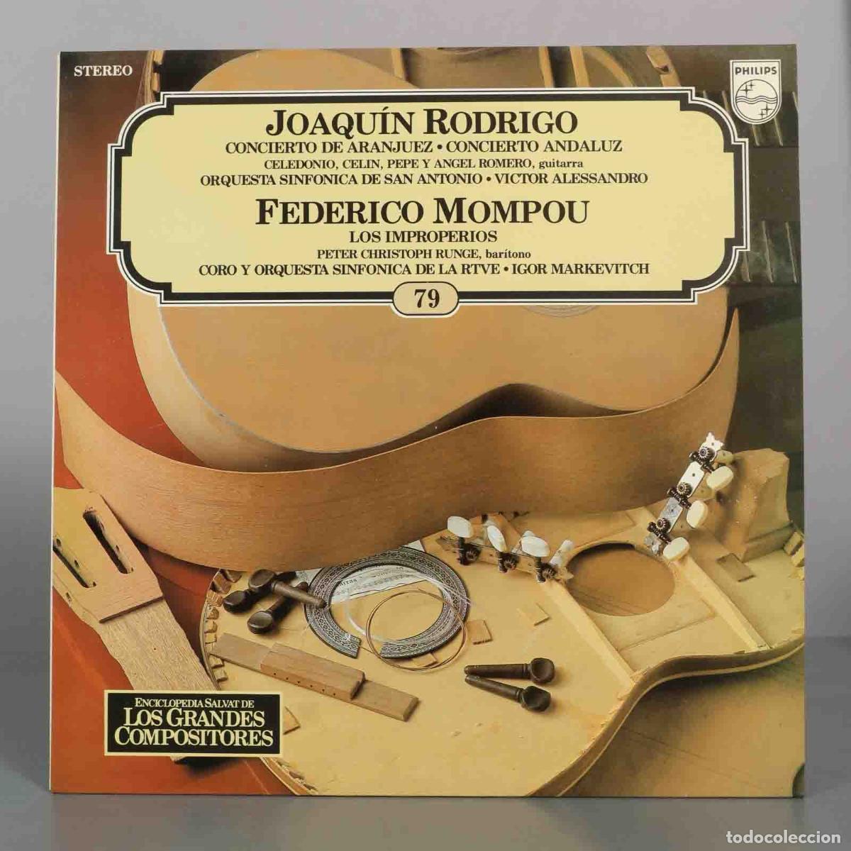 Discos de vinilo: LP. Concierto de Aranjuez, Concierto Andaluz, Los Improperios - Joaqu&iacute;n Rodrigo, Federico Mompou, C
