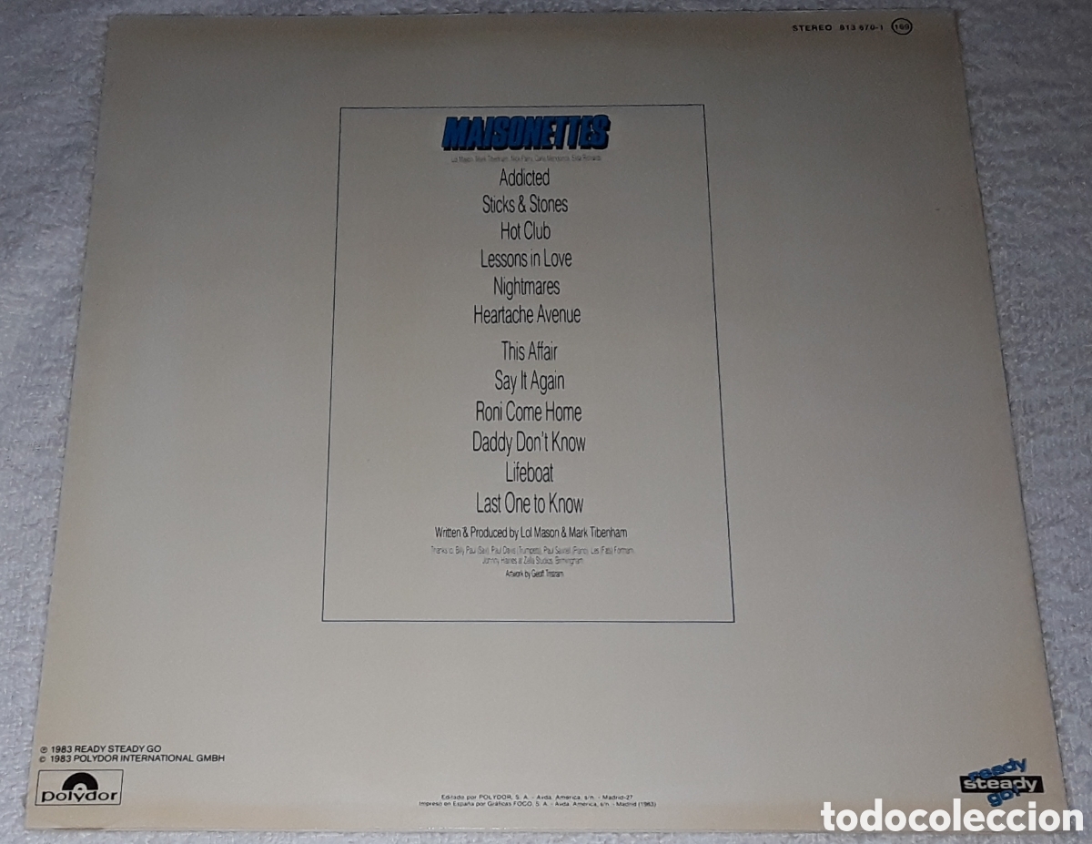 Discos de vinilo: LP - MAISONETTES - MAISONETTES FOR SALE - Foto 2