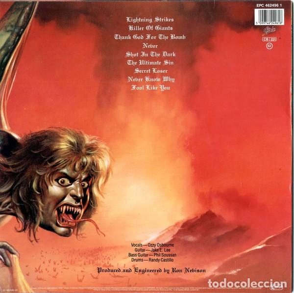 Discos de vinilo: Ozzy Osbourne &ndash; The Ultimate Sin lp - Foto 2