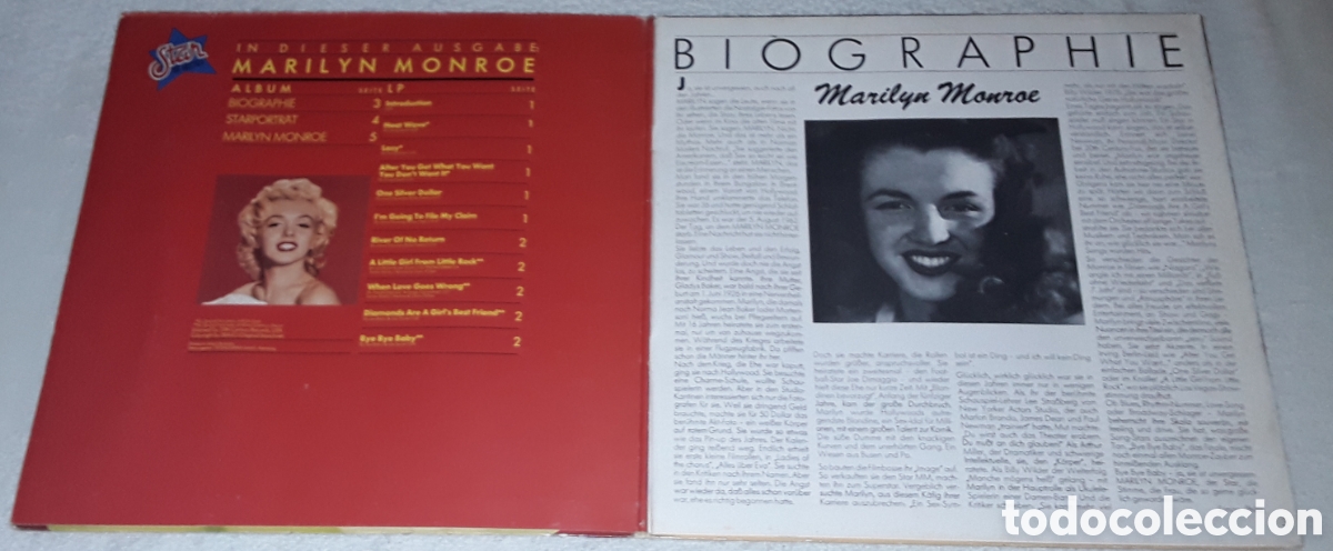 Discos de vinilo: LP - MARILYN MONROE - STAR FOR MILLONEN - GATEFOLD - MADE IN GERMANY - Foto 2